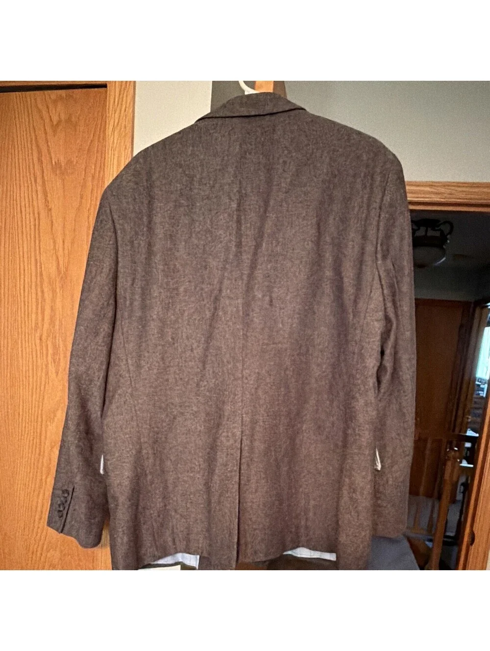 Stafford Men’s Classic Fit Gray Tweed Sport Coat Jacket 48R Linen Cotton